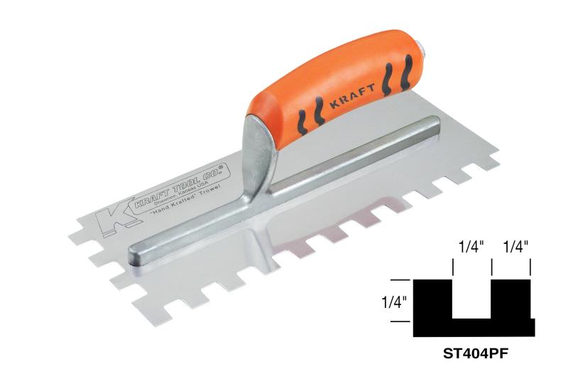 Square-Notch Trowel with ProForm® Handle ¼” x ¼”, Kraft